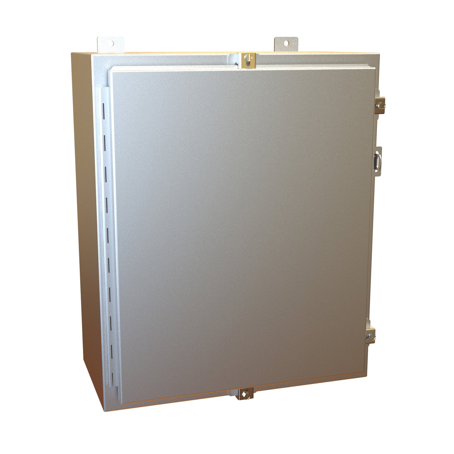 Hammond 1418N4ALE10 N4 Wallmount Enclosure, Continuous Hinge Door with Clamps, with Panel - 24" x 20" x 10" - Aluminum