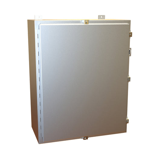 Hammond 1418N4ALK12 N4 Wallmount Enclosure, Continuous Hinge Door with Clamps, with Panel - 30" x 24" x 12"- Aluminum