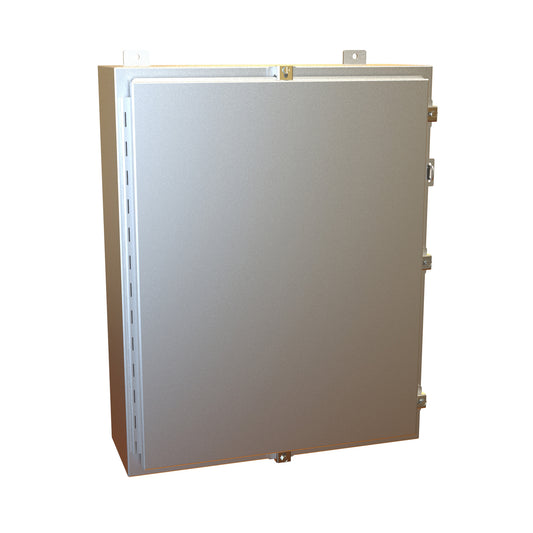 Hammond 1418N4ALK8 N4 Wallmount Enclosure, Continuous Hinge Door with Clamps, with Panel - 30" x 24" x 8" - Aluminum