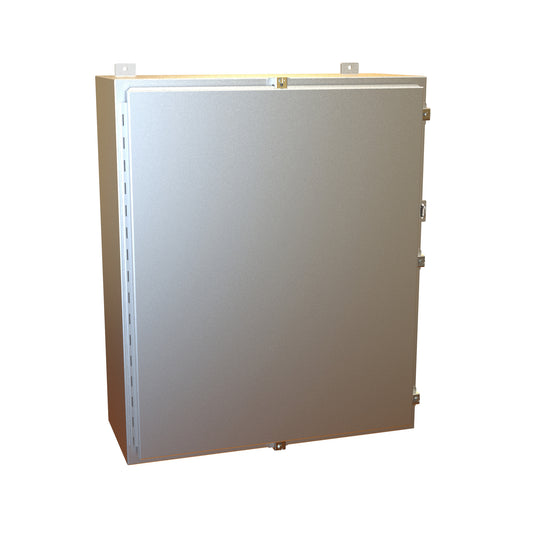 Hammond 1418N4ALM12 N4 Wallmount Enclosure, Continuous Hinge Door with Clamps, with Panel - 36" x 30" x 12"- Aluminum
