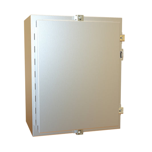 Hammond 1418N4S16C10 N4X Wallmount Enclosure, Continuous Hinge Door with Clamps, with Panel - 20" x 16" x 10" - 316 Stainless Steel