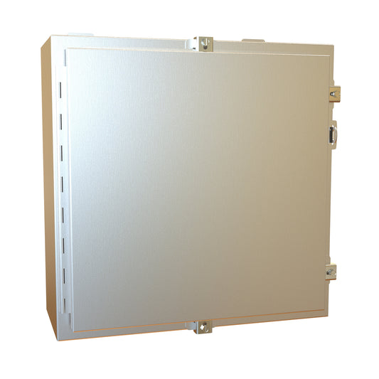 Hammond 1418N4S16D8 N4X Wallmount Enclosure, Continuous Hinge Door with Clamps, with Panel - 20" x 20" x 8" - 316 Stainless Steel