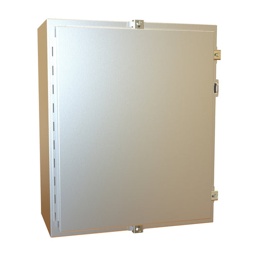 Hammond 1418N4S16E10 N4X Wallmount Enclosure, Continuous Hinge Door with Clamps, with Panel - 24" x 20" x 10" - 316 Stainless Steel