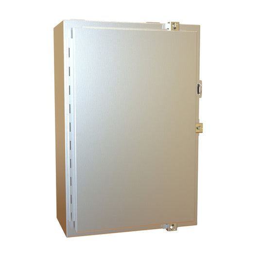 Hammond 1418N4S16H8 N4X Wallmount Enclosure, Continuous Hinge Door with Clamps, with Panel - 24" x 16" x 8" - 316 Stainless Steel