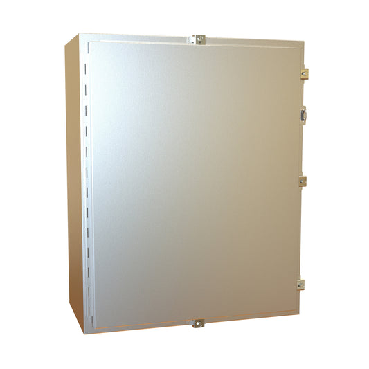 Hammond 1418N4S16K12 N4X Wallmount Enclosure, Continuous Hinge Door with Clamps, with Panel - 30" x 24" x 12"- 316 Stainless Steel