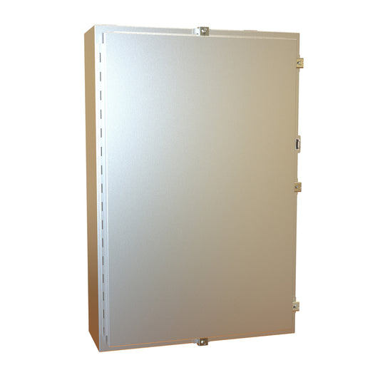 Hammond 1418N4S16L8 N4X Wallmount Enclosure, Continuous Hinge Door with Clamps, with Panel - 36" x 24" x 8" - 316 Stainless Steel