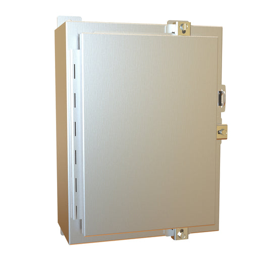 Hammond 1418N4SSB6 N4X Wallmount Enclosure, Continuous Hinge Door with Clamps, with Panel - 16" x 12" x 6" - 304 Stainless Steel