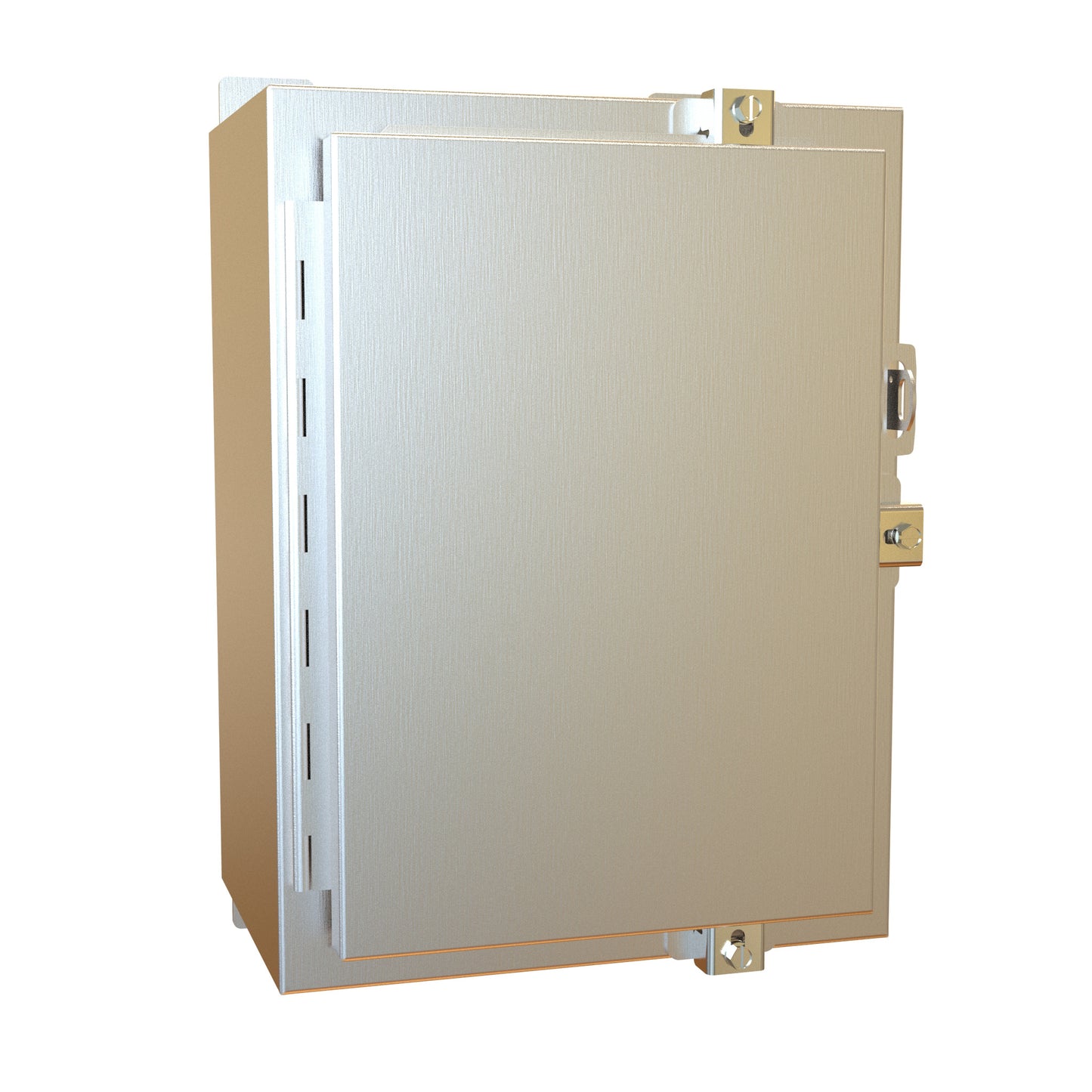 Hammond 1418N4SSB8 N4X Wallmount Enclosure, Continuous Hinge Door with Clamps, with Panel - 16" x 12" x 8" - 304 Stainless Steel