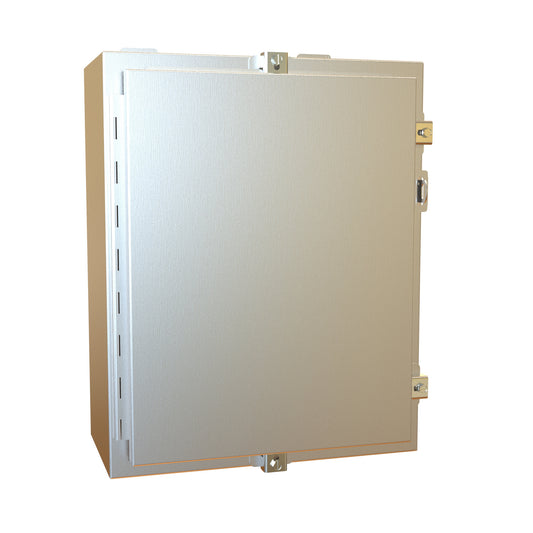 Hammond 1418N4SSC8 N4X Wallmount Enclosure, Continuous Hinge Door with Clamps, with Panel - 20" x 16" x 8" - 304 Stainless Steel