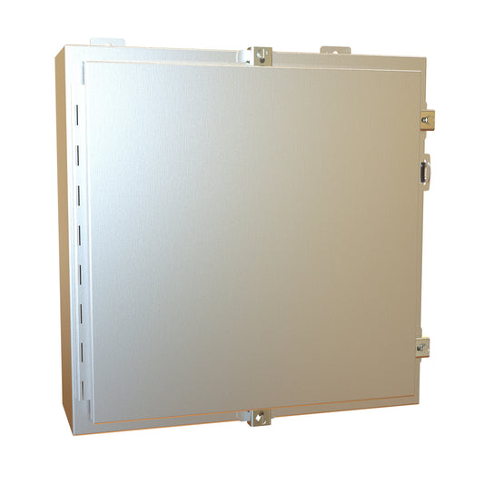 Hammond 1418N4SSD6 N4X Wallmount Enclosure, Continuous Hinge Door with Clamps, with Panel - 20" x 20" x 6" - 304 Stainless Steel