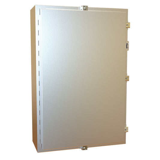 Hammond 1418N4SSF8 N4X Wallmount Enclosure, Continuous Hinge Door with Clamps, with Panel - 30" x 20" x 8" - 304 Stainless Steel
