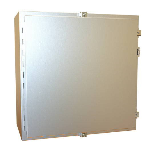 Hammond 1418N4SSJ12 N4X Wallmount Enclosure, Continuous Hinge Door with Clamps, with Panel - 24" x 24" x 12"- 304 Stainless Steel