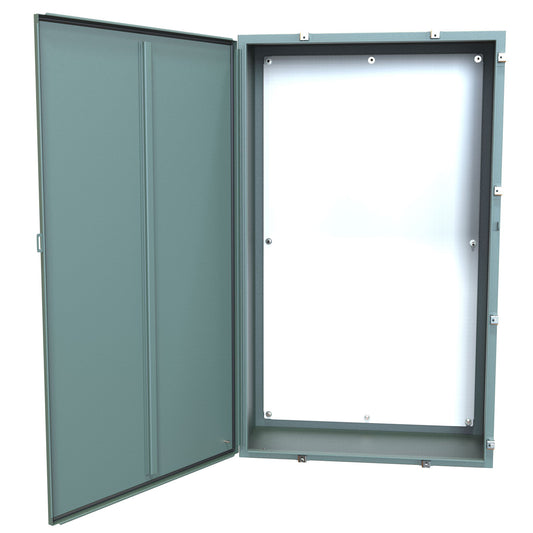 Hammond 1418N4T16 N4 Wallmount Enclosure, Continuous Hinge Door with Clamps, with Panel - 60" x 36" x 16"- Steel/Gray