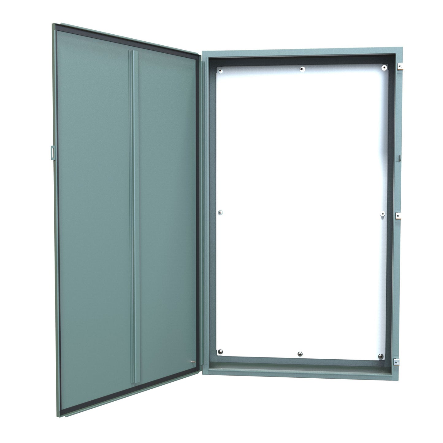 Hammond 1418T10 N12 Wallmount Enclosure, Continuous Hinge Door with Clamps, with Panel - 60" x 36" x 10" - Steel/Gray