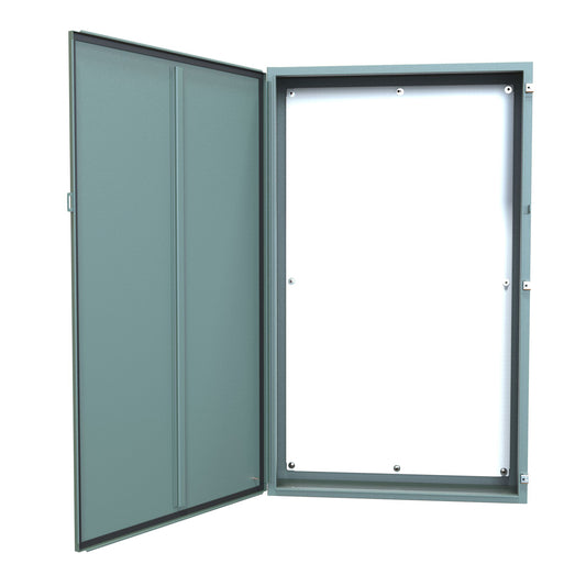 Hammond 1418T10 N12 Wallmount Enclosure, Continuous Hinge Door with Clamps, with Panel - 60" x 36" x 10" - Steel/Gray