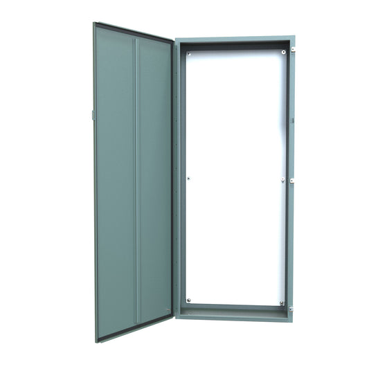 Hammond 1418U12 N12 Wallmount Enclosure, Continuous Hinge Door with Clamps, with Panel - 72" x 30" x 12"- Steel/Gray