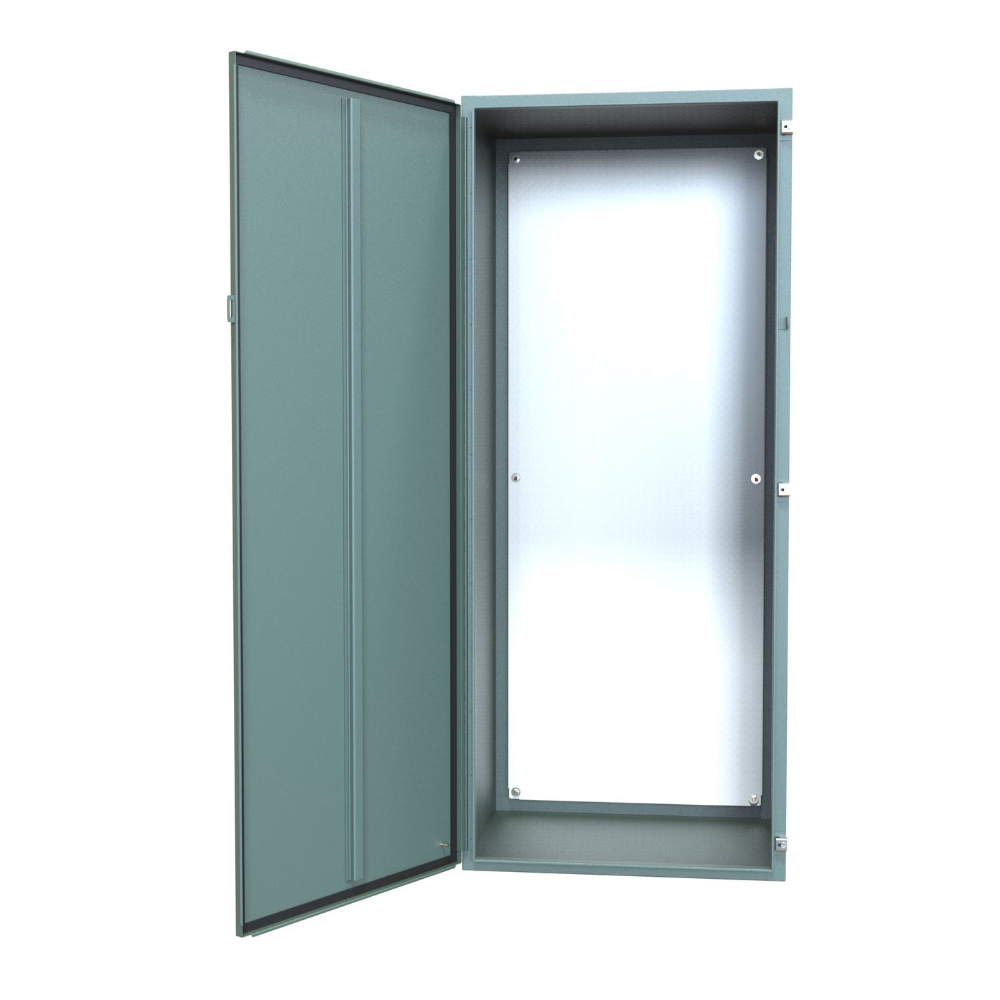 Hammond 1418U24 N12 Wallmount Enclosure, Continuous Hinge Door with Clamps, with Panel - 72" x 30" x 24"- Steel/Gray