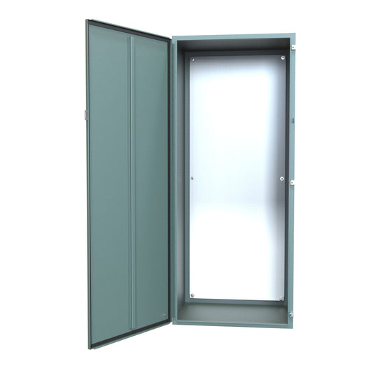 Hammond 1418U24 N12 Wallmount Enclosure, Continuous Hinge Door with Clamps, with Panel - 72" x 30" x 24"- Steel/Gray