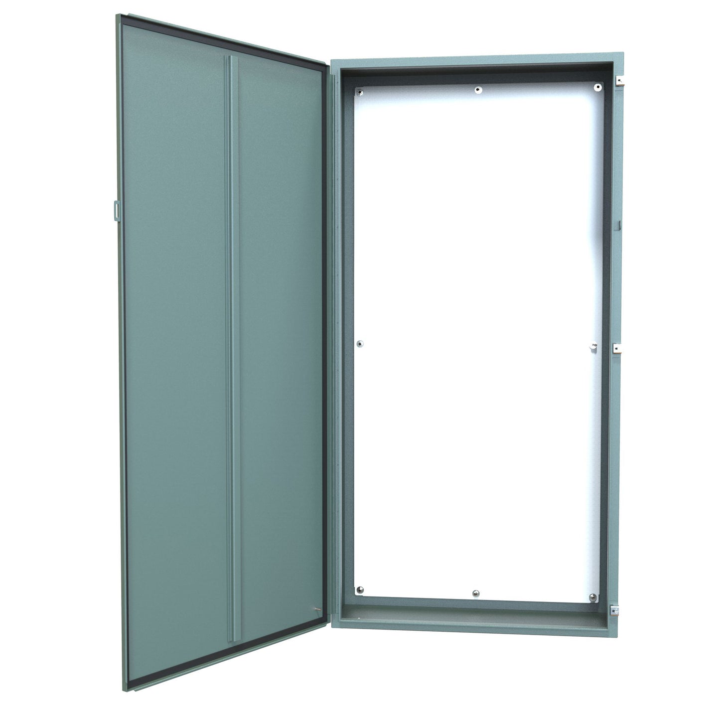Hammond 1418V12 N12 Wallmount Enclosure, Continuous Hinge Door with Clamps, with Panel - 72" x 36" x 12"- Steel/Gray