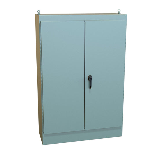 Hammond 1418ZW18 N12 Freestanding Enclosure, Double Door - 72" x 48" x 18" - Steel/Gray