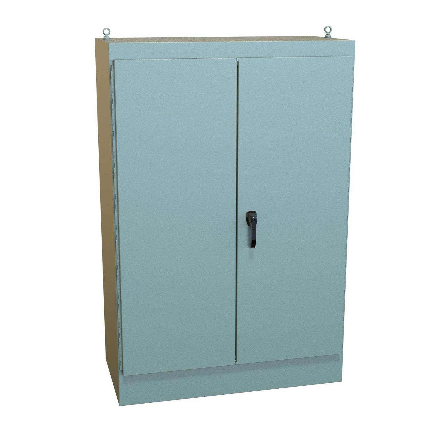 Hammond 1418ZWD24 N12 Freestanding Enclosure, Double Door Dual Access - 72" x 48" x 24" - Steel/Gray