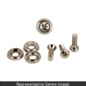 Hammond 1421100 1421 Series Rack Screw and Nickel Plated Steel Finishing Washer Set, 10-32 Nickel Rack Screws, 100 screws and 100 metal cup washers.