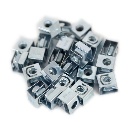 Hammond 1421NP25 10-32 Rack Rail Clip Nuts, Zinc Plated Spring Steel, For Non-Threaded Rack Rails, 25/Pack.
