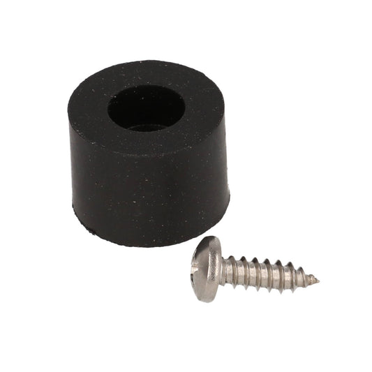 Hammond 1421T7 Round Screw-On Rubber Feet, 0.75" dia. x 0.55" H, Black, 24/Pack.