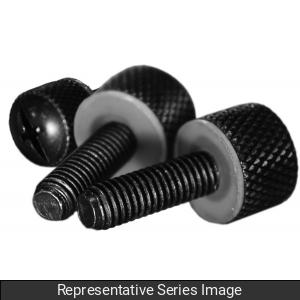 Hammond TSCREW1032-25 10-32 x 0.625" Slotted/Phillips Pan Head Steel Thumb Screws with Nylon Washers, Black Oxide, 25-Pack.