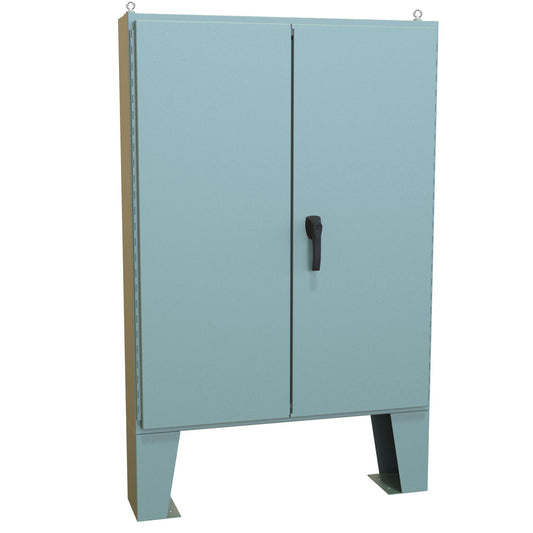 Hammond 1422A8F N12 Double Door Floormount Enclosure w/Panel - 54" x 42" x 8" - Steel/Gray