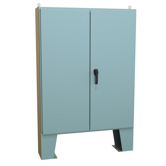 Hammond 1422B10F N12 Double Door Floormount Enclosure w/Panel - 60" x 48" x 10" - Steel/Gray