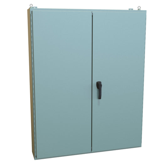 Hammond 1422B8 N12 Double Door Wallmount Enclosure w/Panel - 60" x 48" x 8" - Steel/Gray