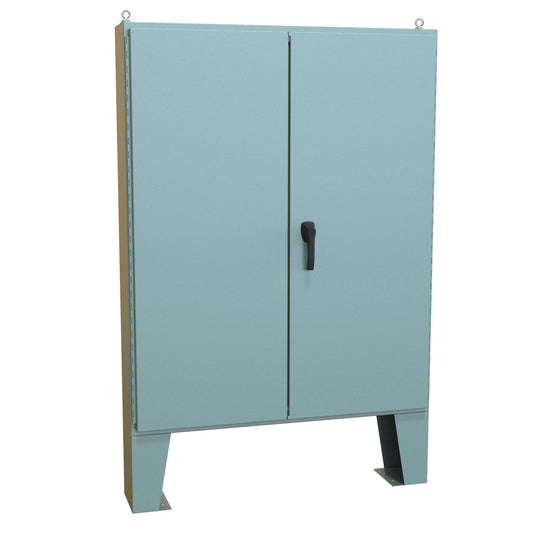 Hammond 1422B8F N12 Double Door Floormount Enclosure w/Panel - 60" x 48" x 8" - Steel/Gray