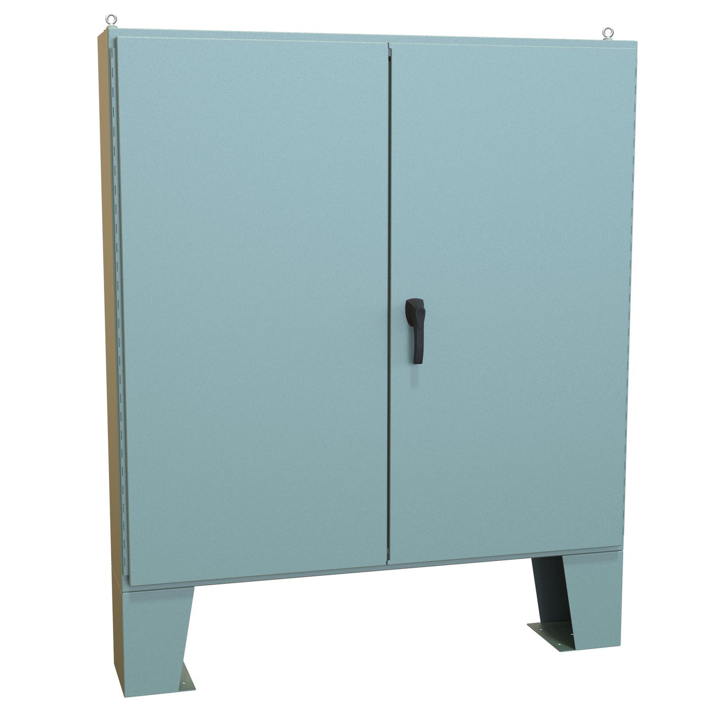 Hammond 1422D10F N12 Double Door Floormount Enclosure w/Panel - 60" x 60" x 10" - Steel/Gray