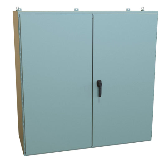 Hammond 1422D24 N12 Double Door Wallmount Enclosure w/Panel - 60" x 60" x 24" - Steel/Gray