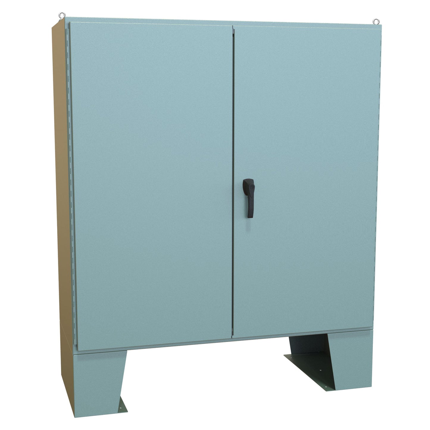 Hammond 1422D24F N12 Double Door Floormount Enclosure w/Panel - 60" x 60" x 24" - Steel/Gray