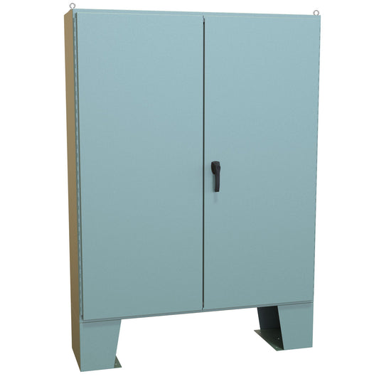 Hammond 1422E16F N12 Double Door Floormount Enclosure w/Panel - 72" x 60" x 16" - Steel/Gray