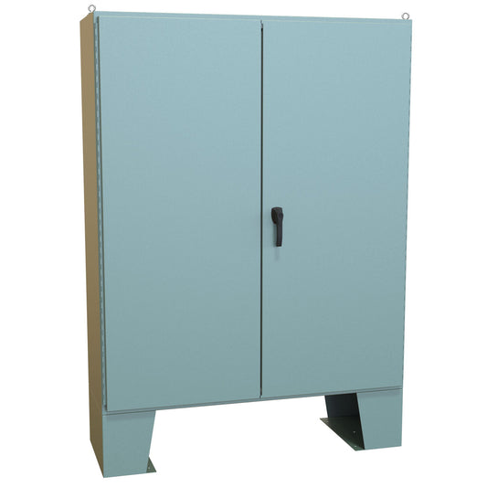 Hammond 1422E20F N12 Double Door Floormount Enclosure w/Panel - 72" x 60" x 20" - Steel/Gray