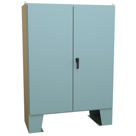 Hammond 1422E24F N12 Double Door Floormount Enclosure w/Panel - 72" x 60" x 24" - Steel/Gray