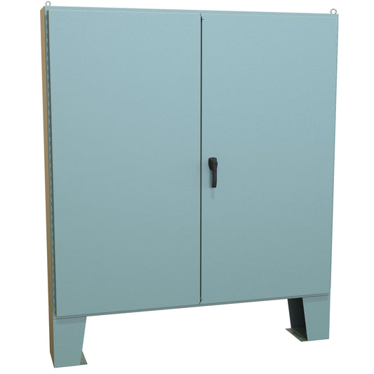 Hammond 1422F10F N12 Double Door Floormount Enclosure w/Panel - 72" x 72" x 10" - Steel/Gray