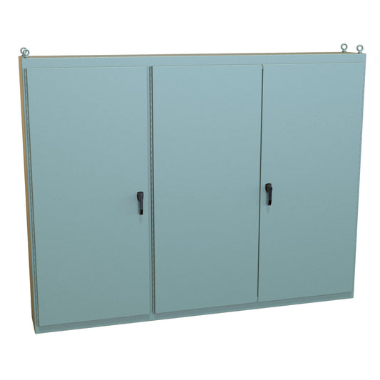 Hammond 1422MD3 N12 Multi Door Enclosure w/Panel - 86.12" x 112" x 15.37" - Steel/Gray
