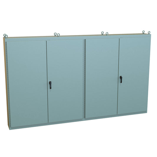 Hammond 1422MD4 N12 Multi Door Enclosure w/Panel - 86.12" x 149" x 15.37" - Steel/Gray