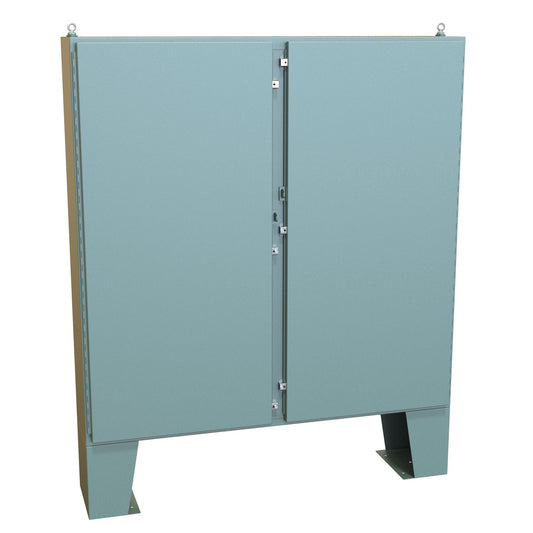 Hammond 1422N4D12F N4 Double Door Floormount Enclosure w/Panel - 60" x 60" x 12" - Steel/Gray