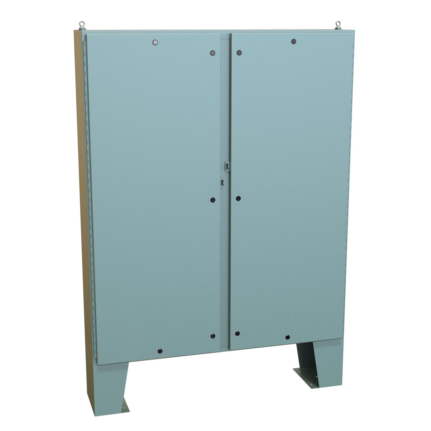 Hammond 1422N4E12FQT N4 Quarter Turn Double Door Floormount Enclosure w/Panel - 72" x 60" x 12" - Steel/Gray