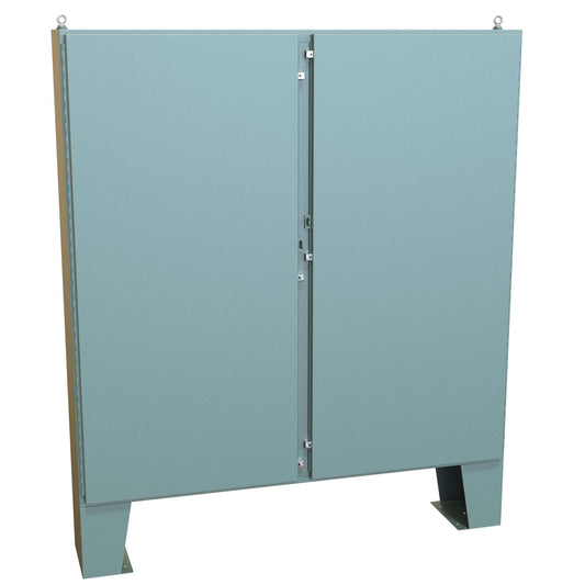 Hammond 1422N4F12F N4 Double Door Floormount Enclosure w/Panel - 72" x 72" x 12" - Steel/Gray