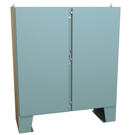 Hammond 1422N4F24F N4 Double Door Floormount Enclosure w/Panel - 72" x 72" x 24" - Steel/Gray