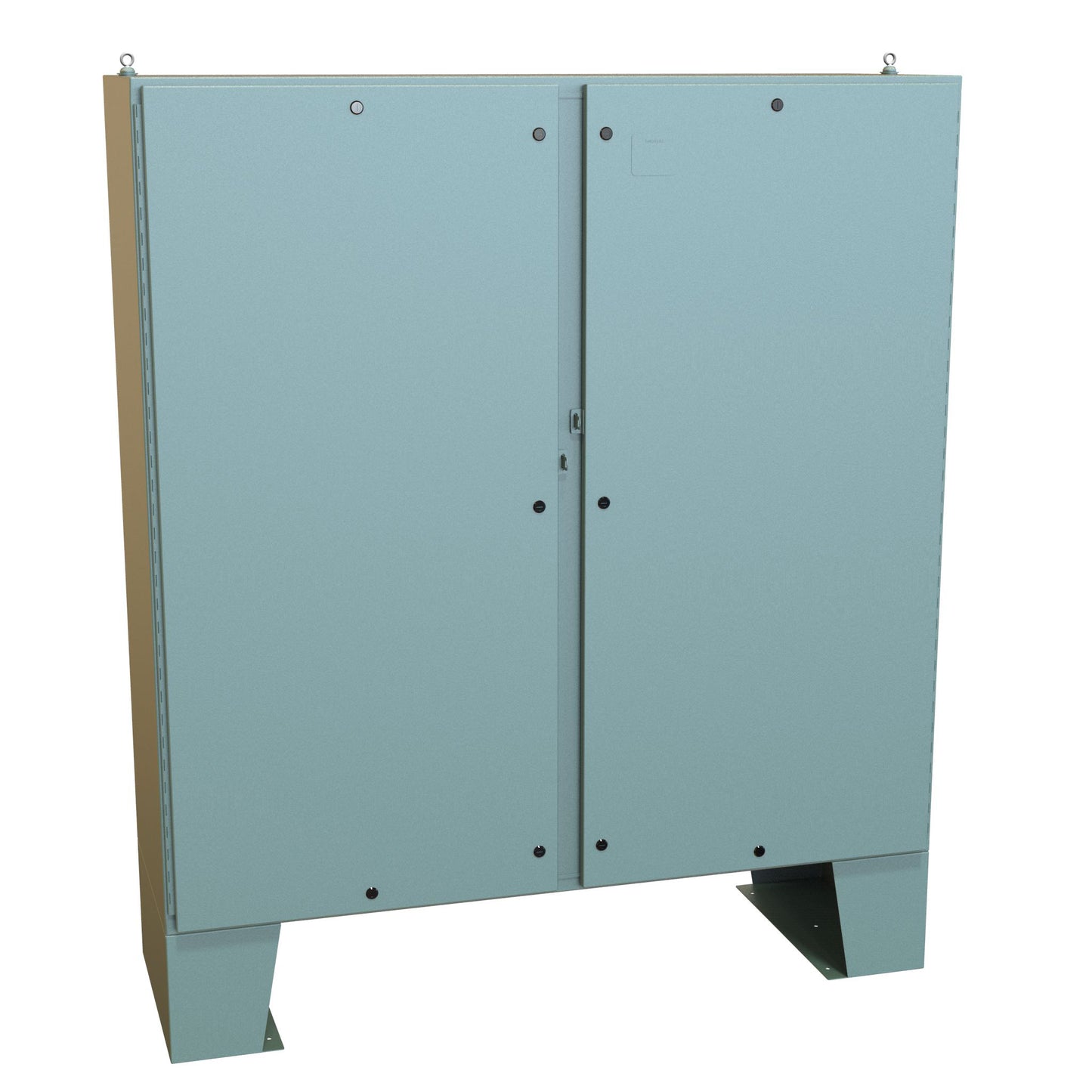 Hammond 1422N4F24FQT N4 Quarter Turn Double Door Floormount Enclosure w/Panel - 72" x 72" x 24" - Steel/Gray