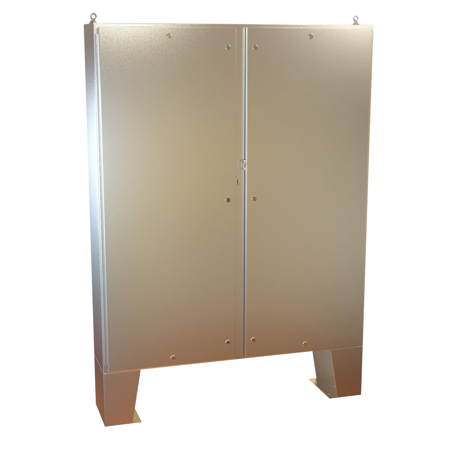Hammond 1422N4S16E12FQT N4X Quarter Turn Double Door Floormount Enclosure w/Panel - 72" x 60" x 12" - 316 Stainless Steel