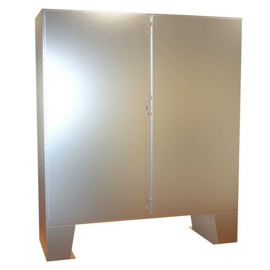 Hammond 1422N4S16F24F N4X Double Door Floormount Enclosure w/Panel - 72" x 72" x 24" - 316 Stainless Steel