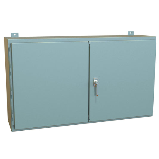 Hammond 1422P10 N12 Double Door Wallmount Enclosure w/Panel - 24" x 42" x 10" - Steel/Gray